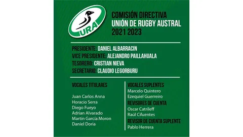 La nueva comisión directiva de la Unión de Rugby Austral