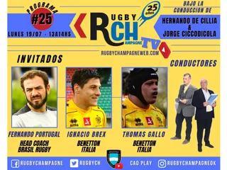 Hoy un nuevo programa de Rugby Champagne TV