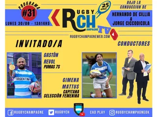 Hoy un nuevo programa de Rugby Champagne TV