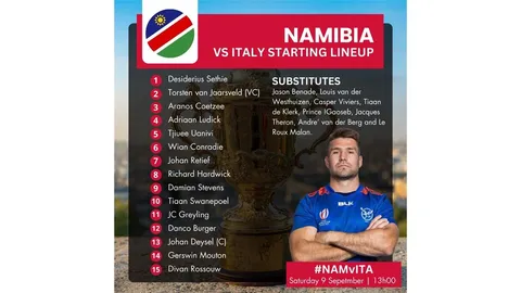 LAS FORMACIONES DE ITALIA V NAMIBIA