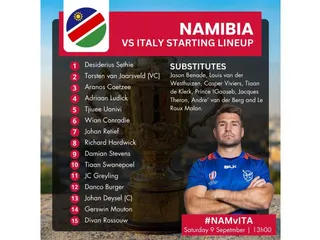 LAS FORMACIONES DE ITALIA V NAMIBIA