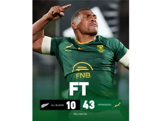 SUDÁFRICA Y UNA GOLEADA HISTÓRICA ANTE LOS ALL BLACKS PARA VOLVER AL NÚMERO UNO DEL RANKING