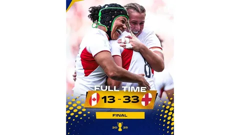 INGLATERRA ES EL CAMPEÓN DEL MUNDO FEMENINO, EN SU PAÍS DERROTÓ A CANADÁ POR 33 A 13