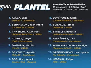 ARGENTINA XV YA TIENE SU PLANTEL PARA ENFRENTAR A ESTADOS UNIDOS