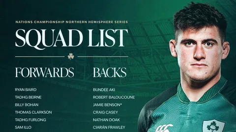 Irlanda ya tiene a su plantel para el Nations Championship