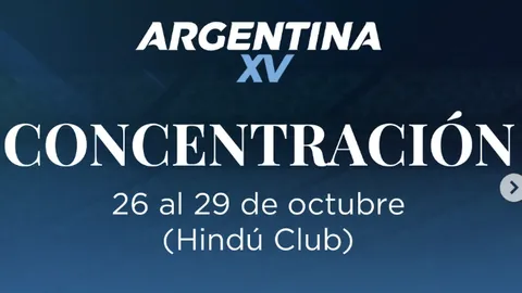 Argentina XV se concentra en Hindú Club de cara al partido amistoso ante Inglaterra "A"