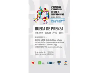 Rueda de prensa del 1er Congreso Internacional Virtual de Rugby Femenino realizado en Córdoba