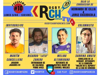 Hoy un nuevo programa de Rugby Champagne TV