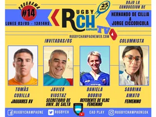 Hoy un nuevo programa de Rugby Champagne TV